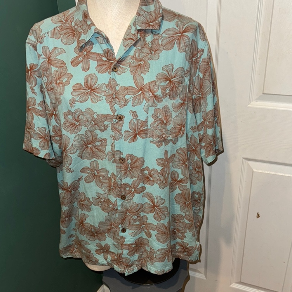 ❄️Men's Island republic Shirt - Blue and Brown floral Large‎